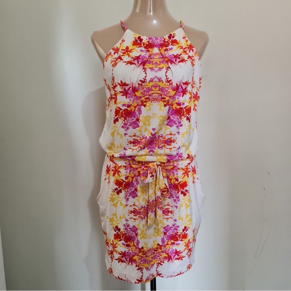 Bisou Bisou Mini multi colored Floral Dress - Size 4